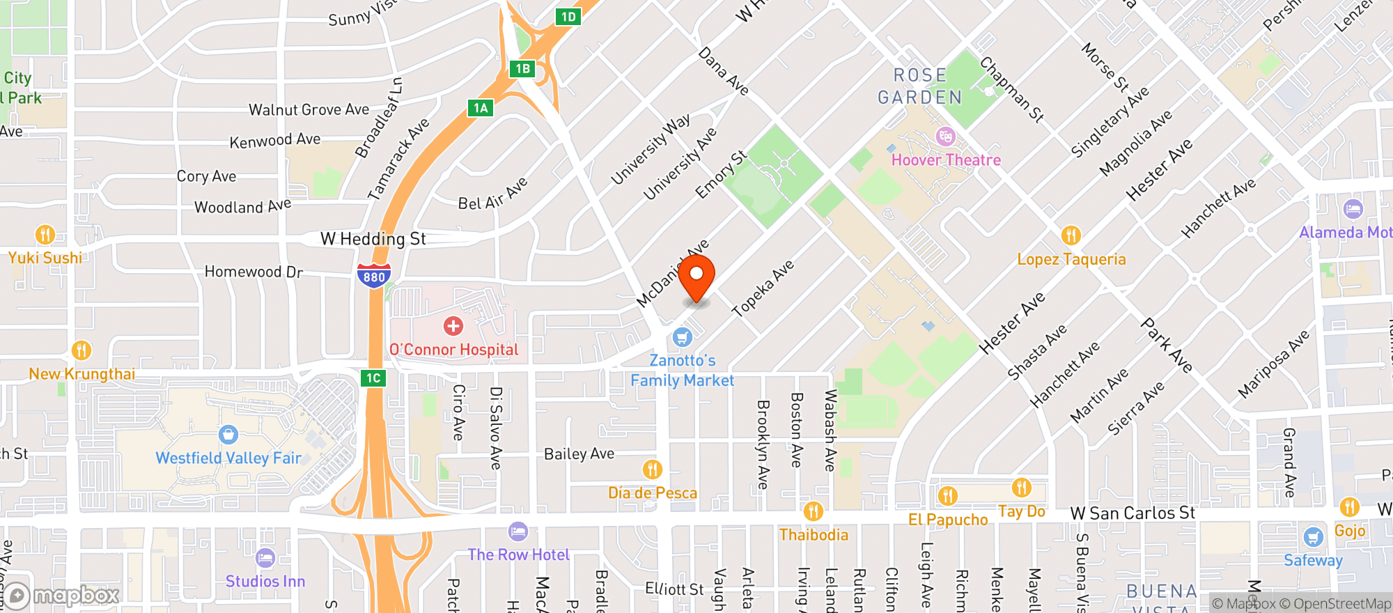 Map showing Zanottos Family Market