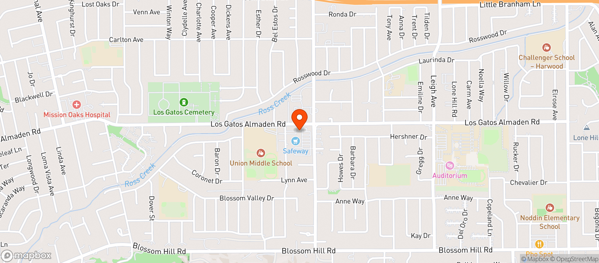 Map showing The Cantina Los Gatos