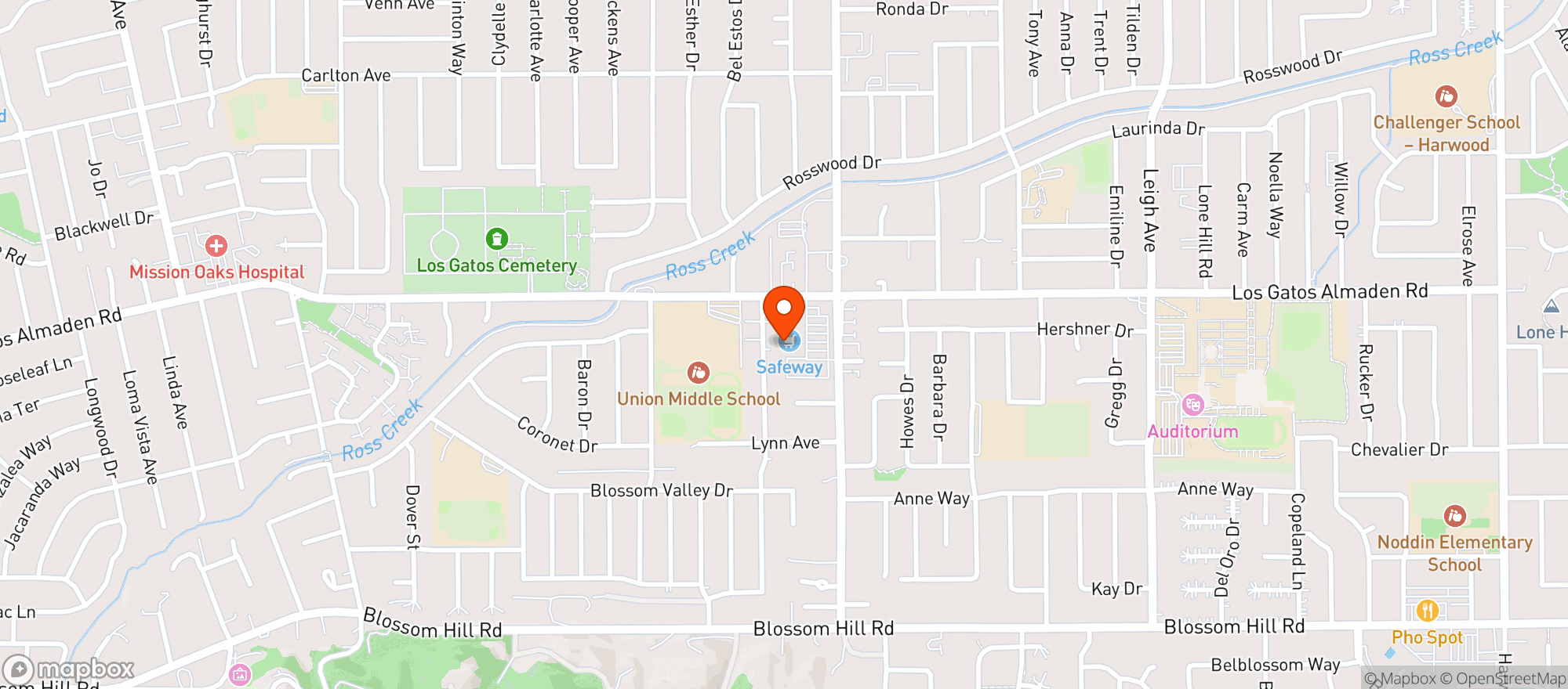 Map showing Safeway