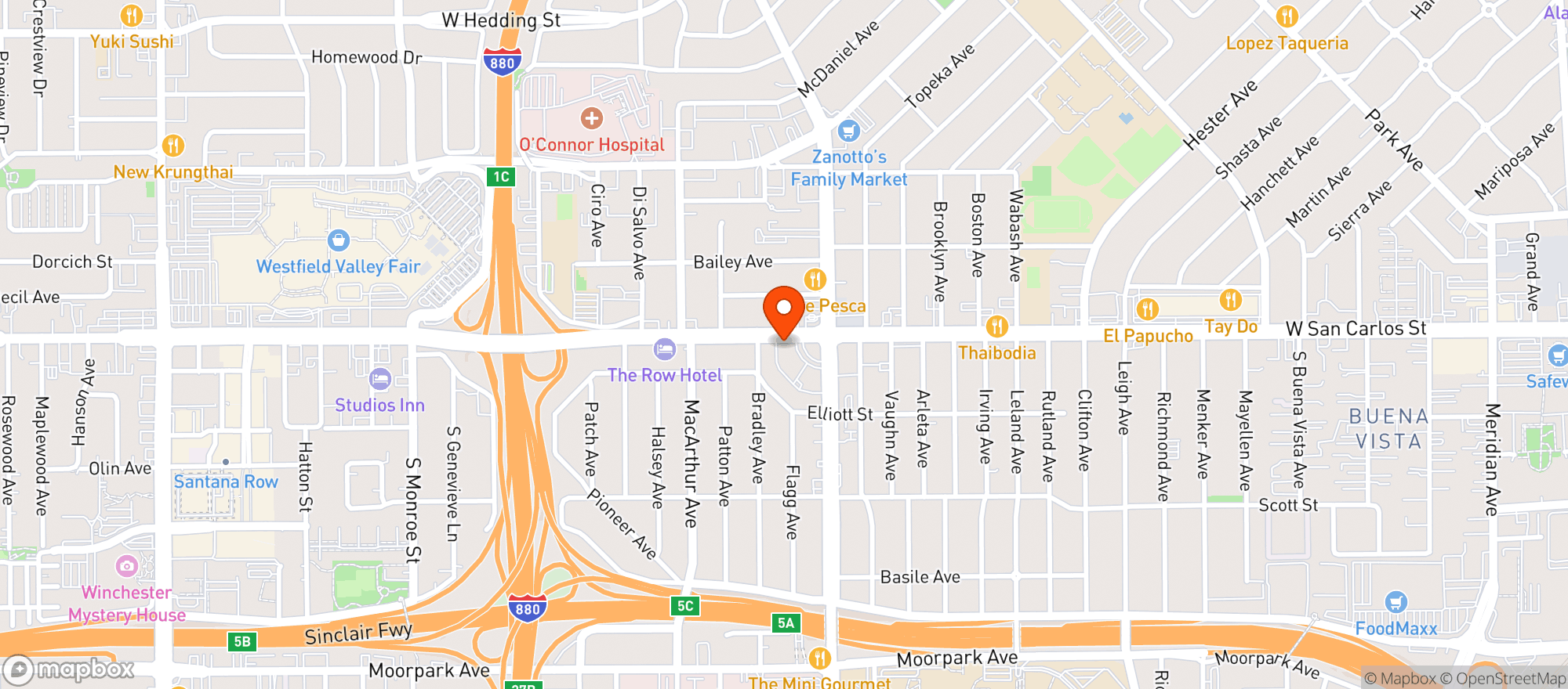 Map showing Off The Charts - San Jose