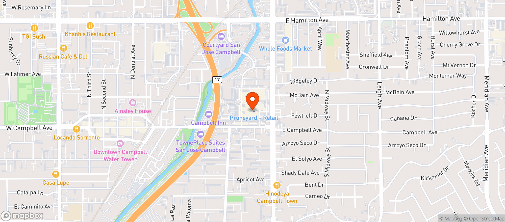 Map showing Orchard City Kitchen