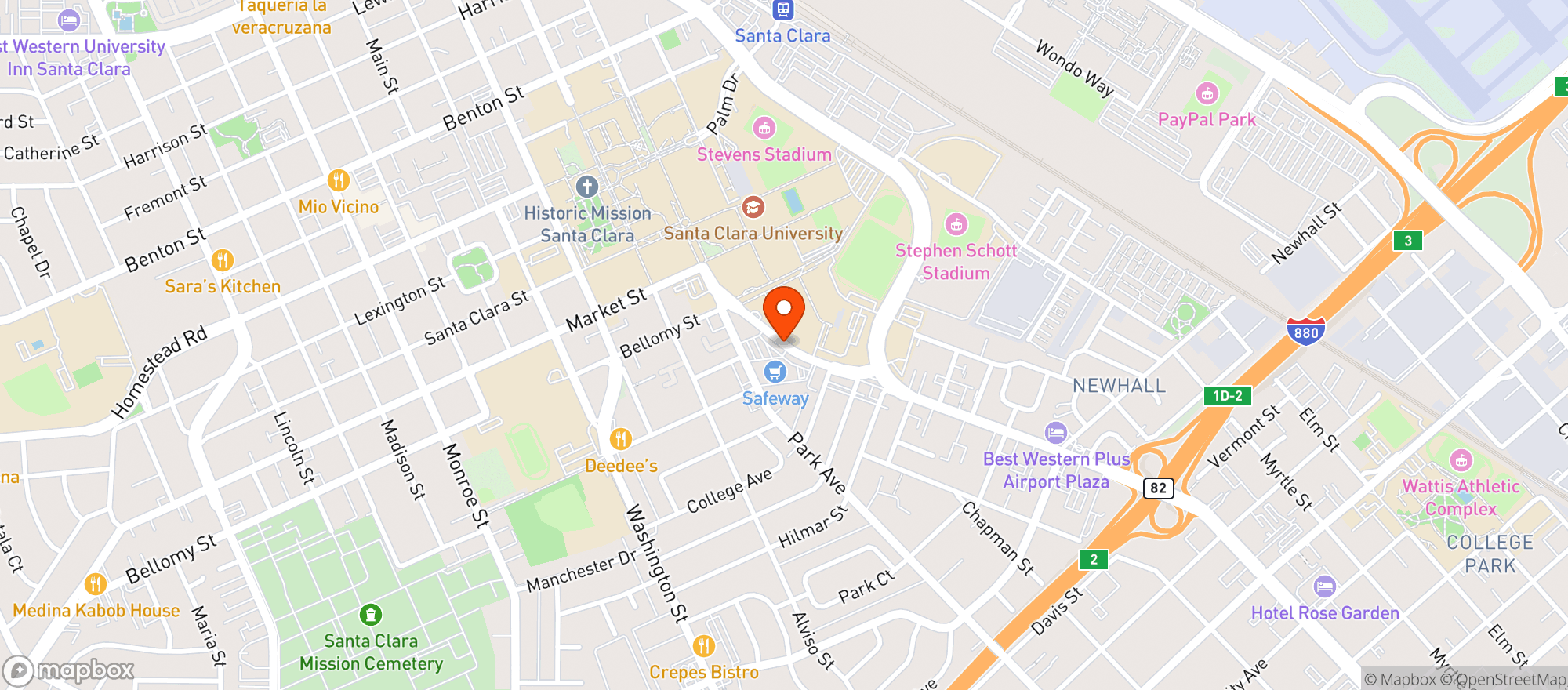 Map showing Safeway Store