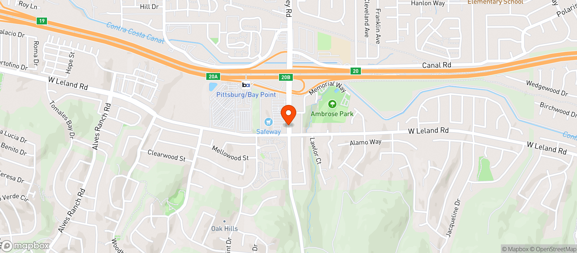 Map showing Safeway #1215
