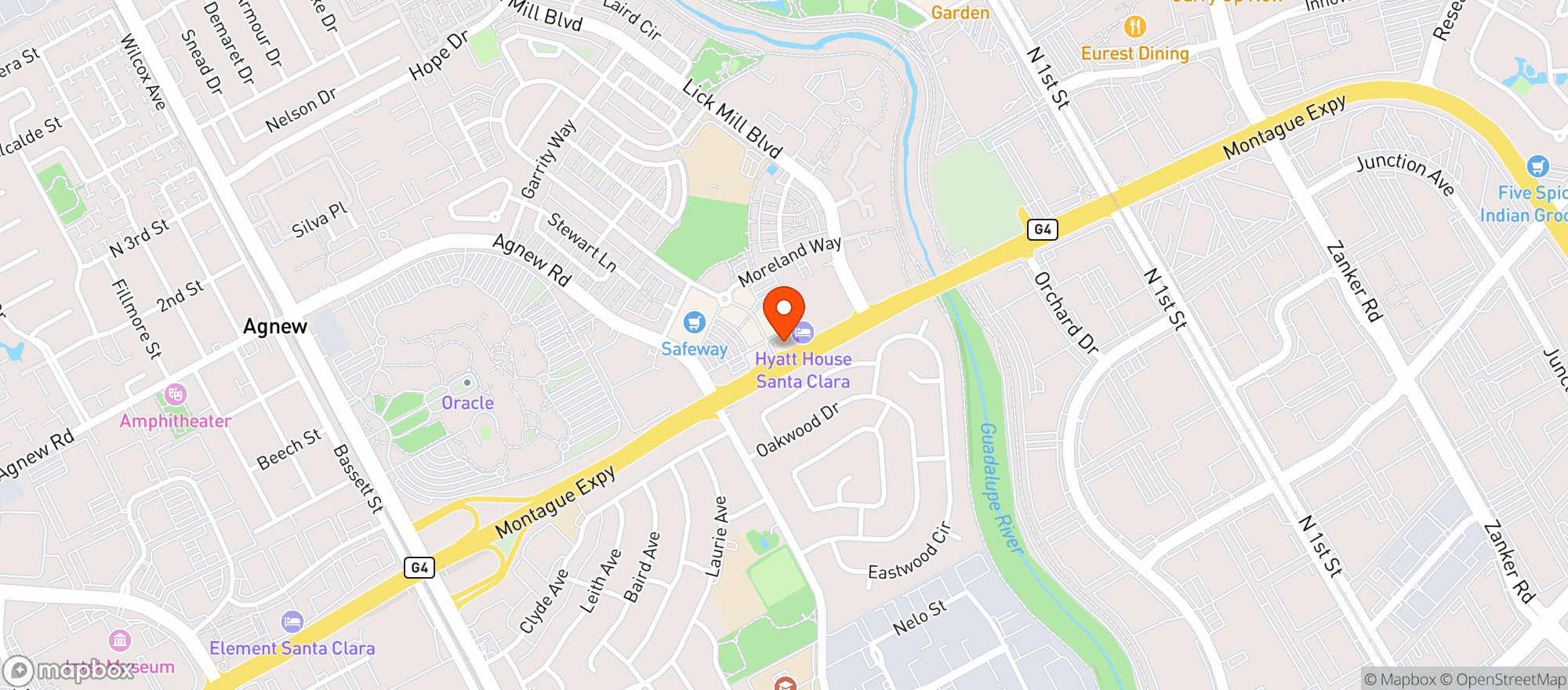 Map showing Rise Woodfire Pizza & Rotisserie