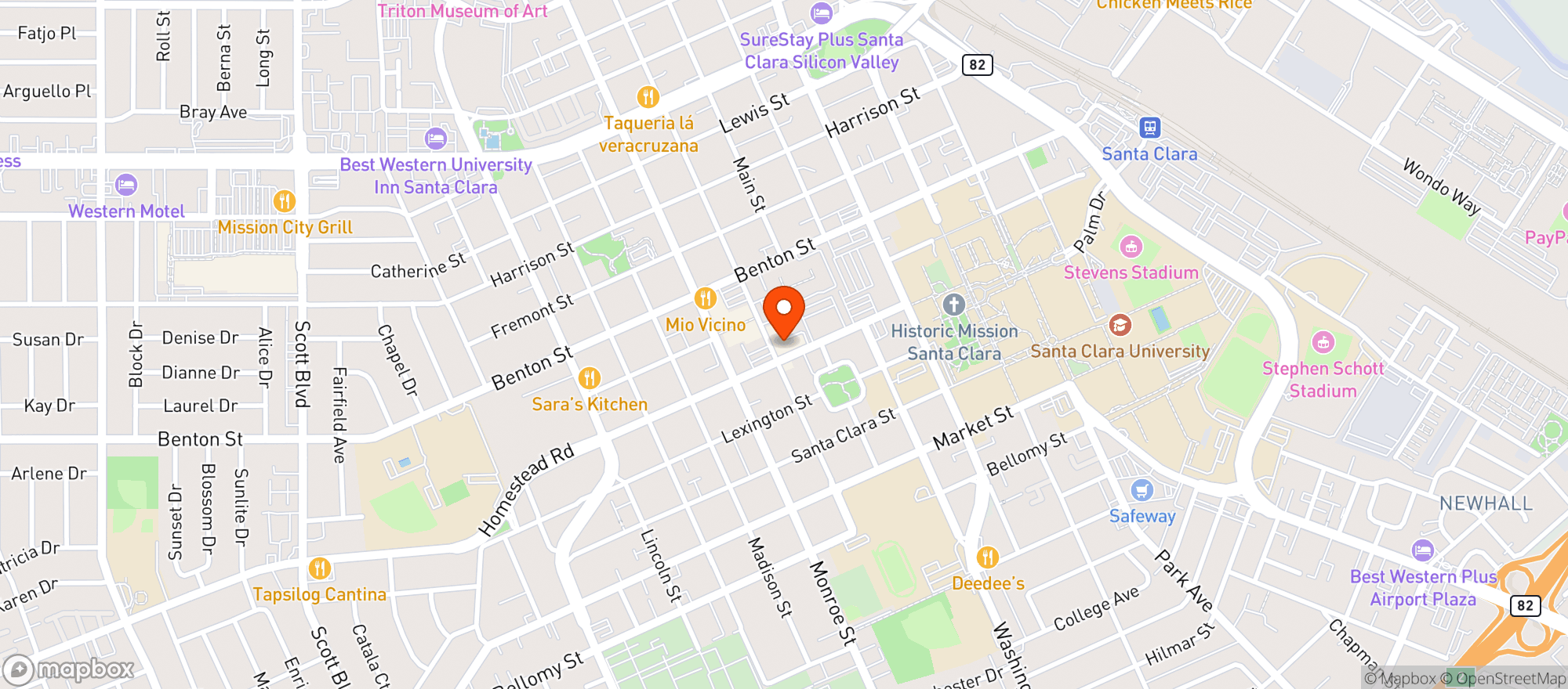Map showing OMG Tea