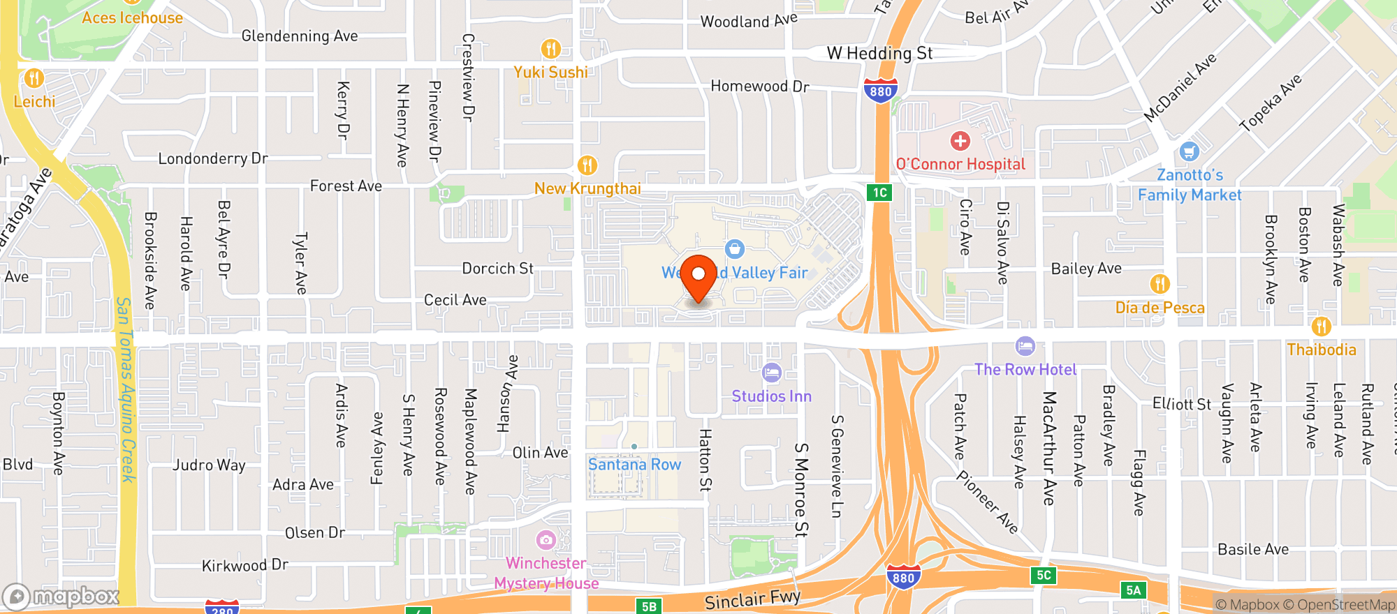 Map showing Williams Sonoma