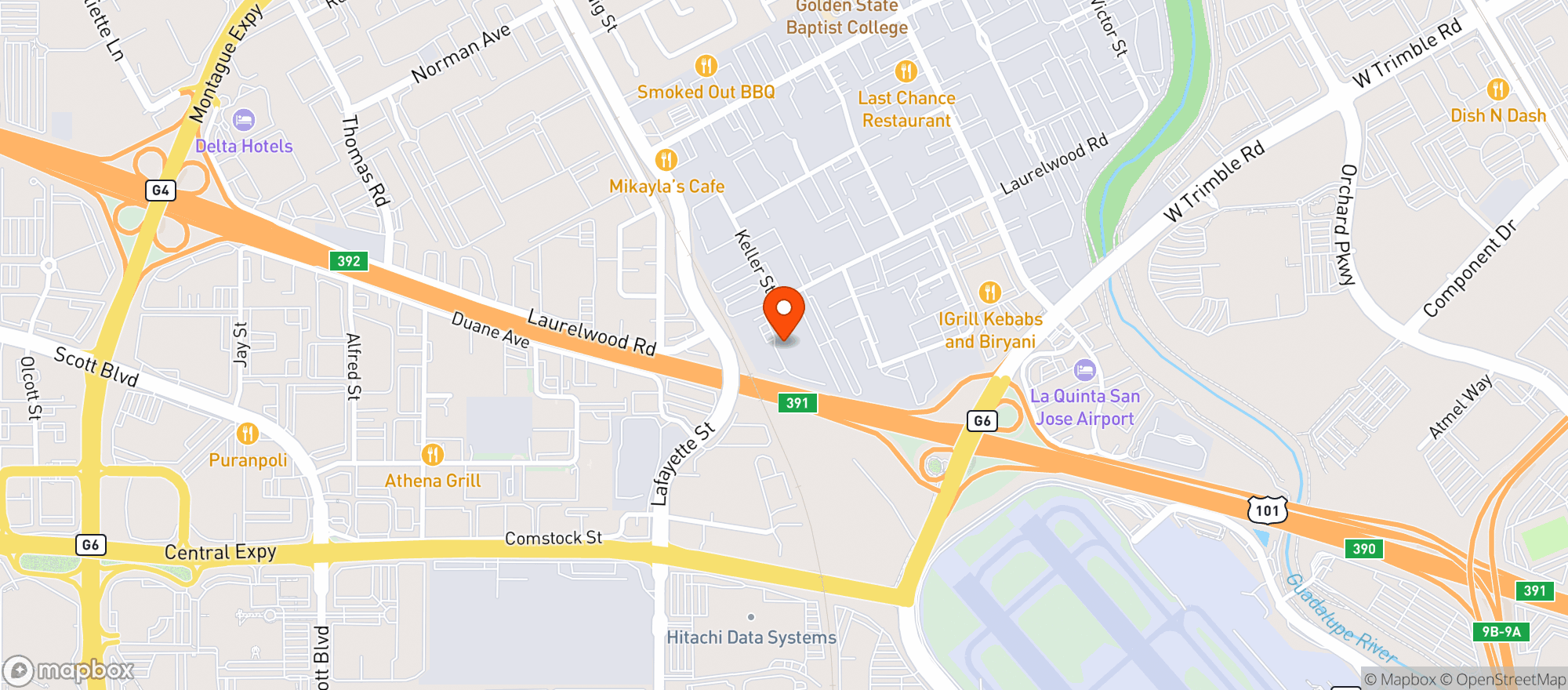 Map showing Amazon Fresh Warehouse #usf1