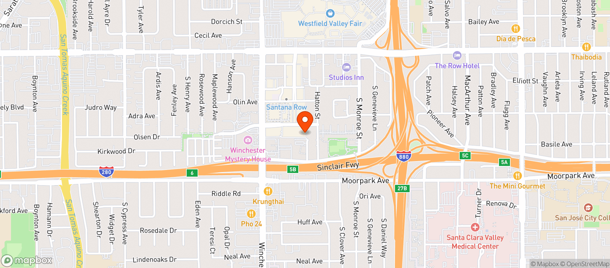 Map showing Meso Santana Row #1276764