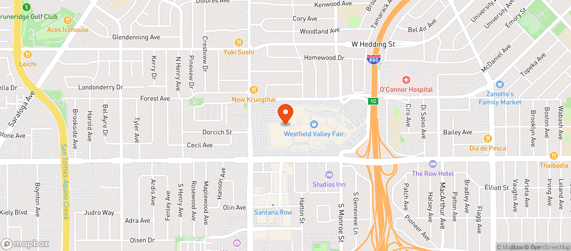 Map showing Mastros Steakhouse