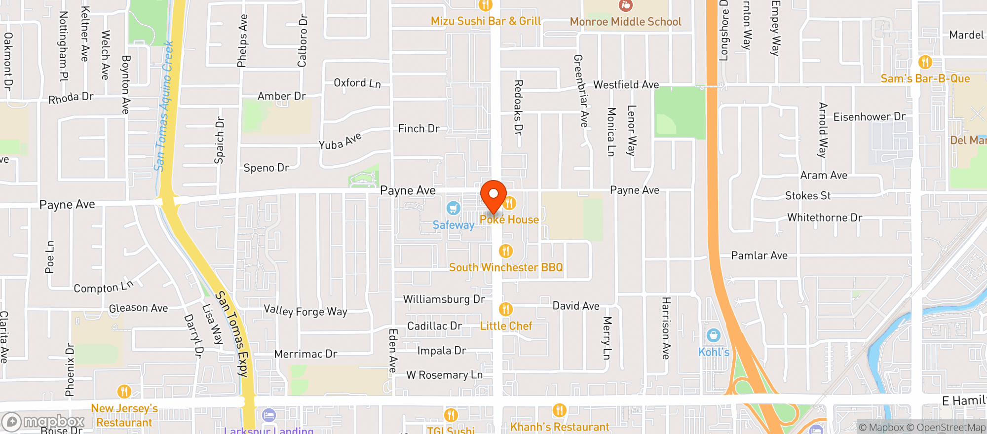 Map showing Safeway