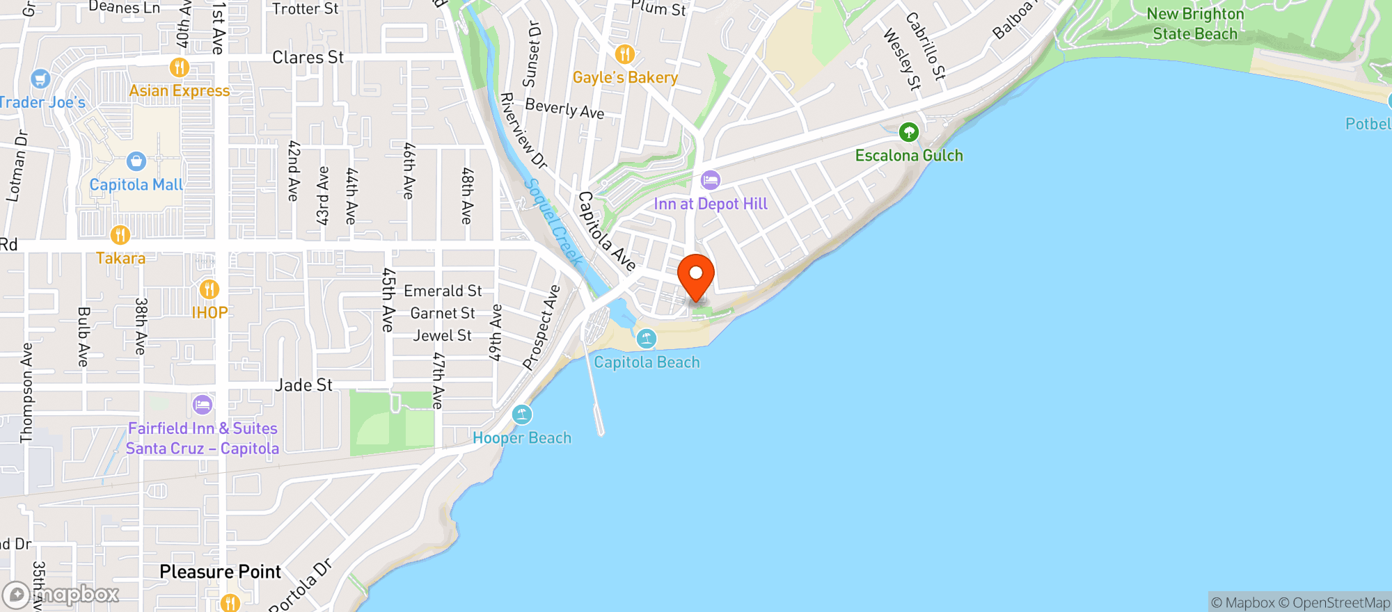 Map showing Britannia Arms Of Capitola