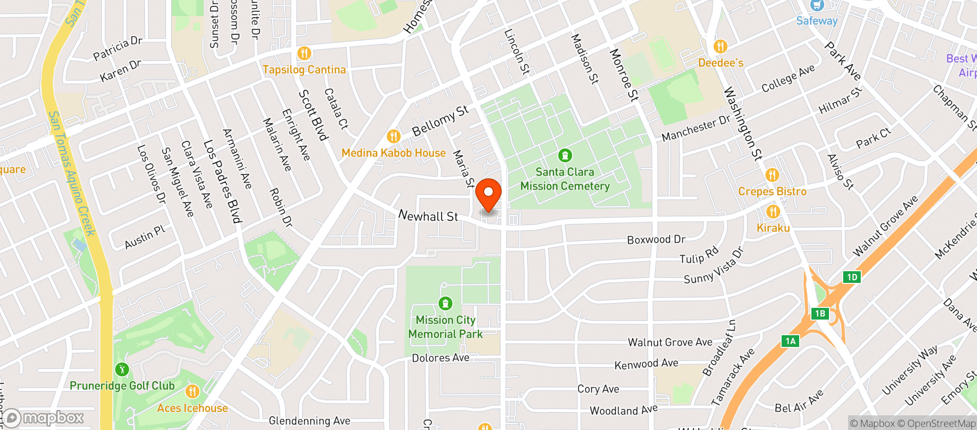 Map showing Rocco S Ball Park