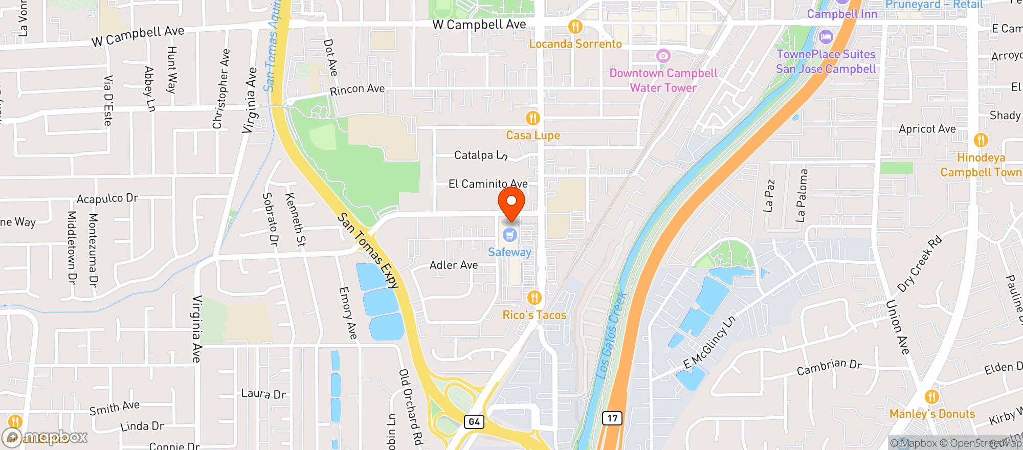 Map showing Safeway - Campbell