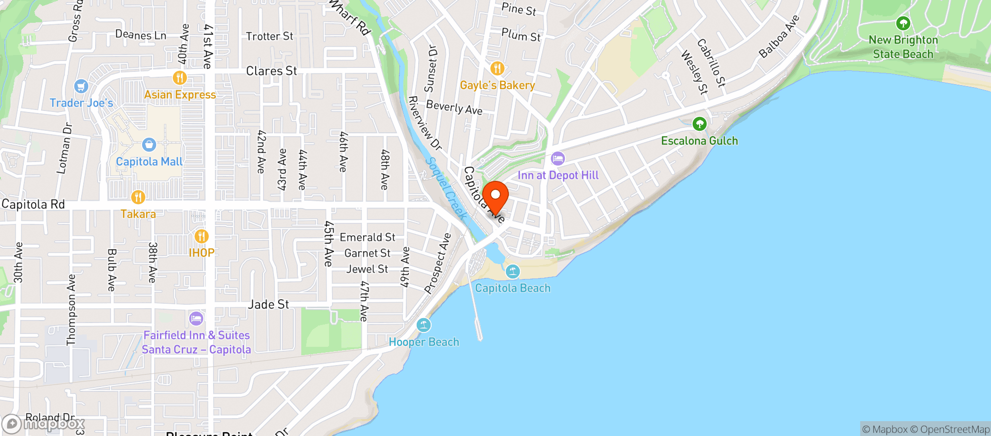 Map showing Trestles Restaurant