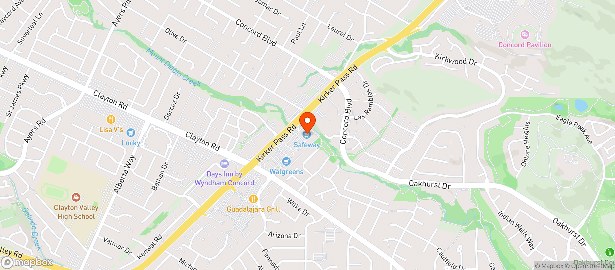 Map showing Safeway