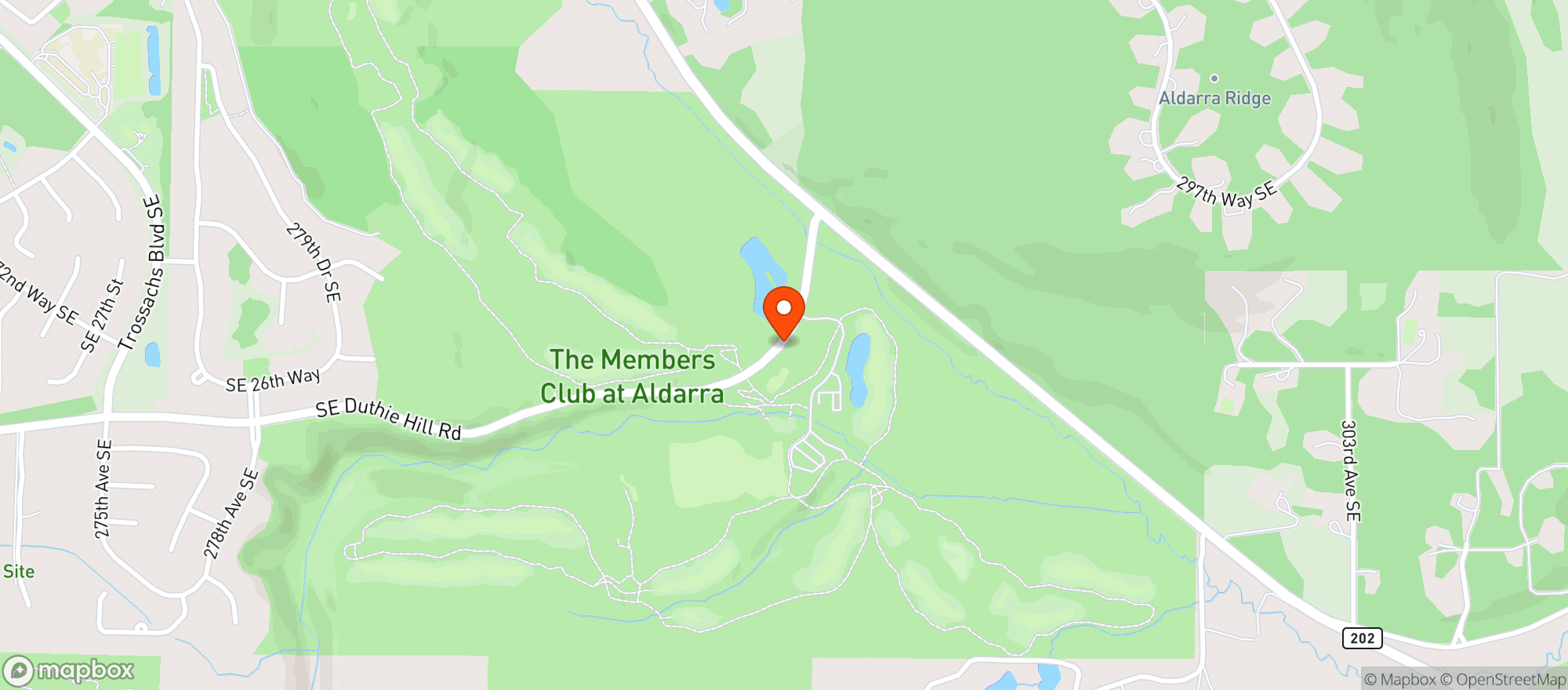Map showing The Aldarra Golf Club