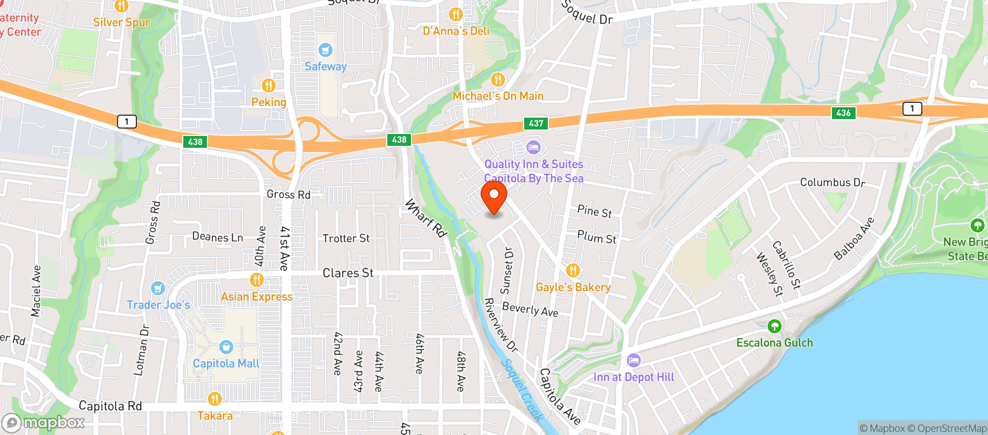 Map showing Raley's