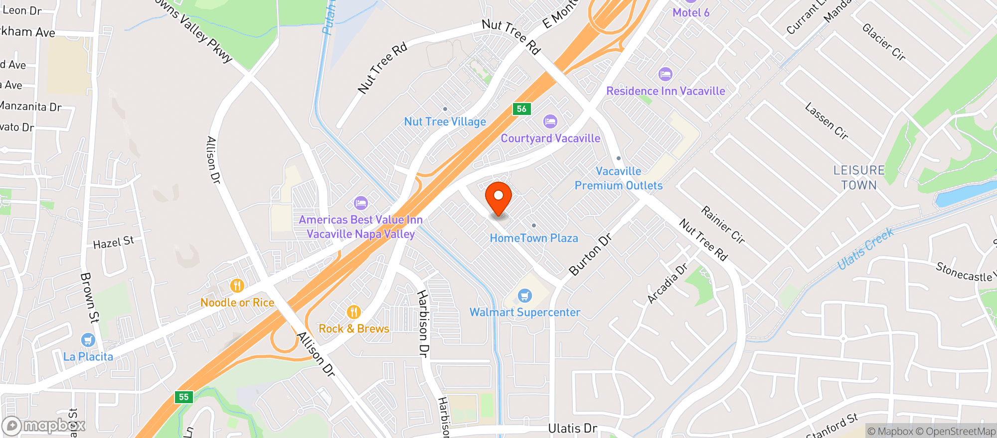 Map showing Barrel 2 Bottle - Vacaville