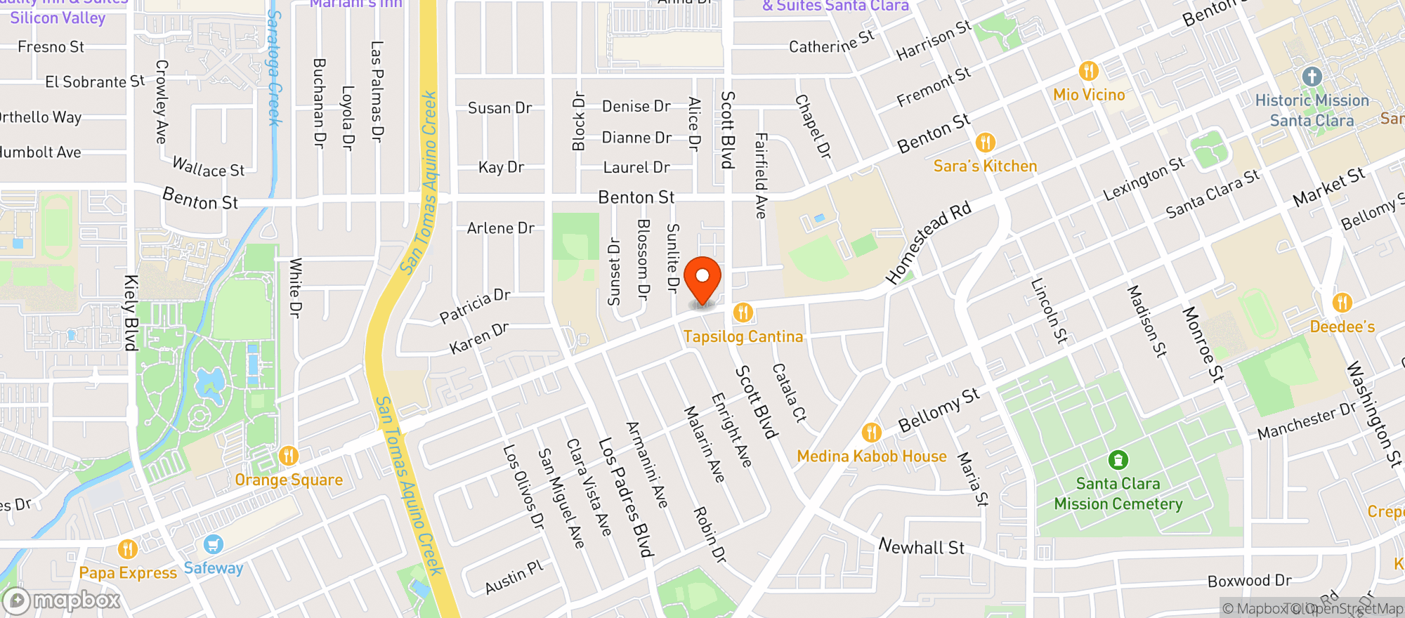Map showing Homestead Liquor & Market