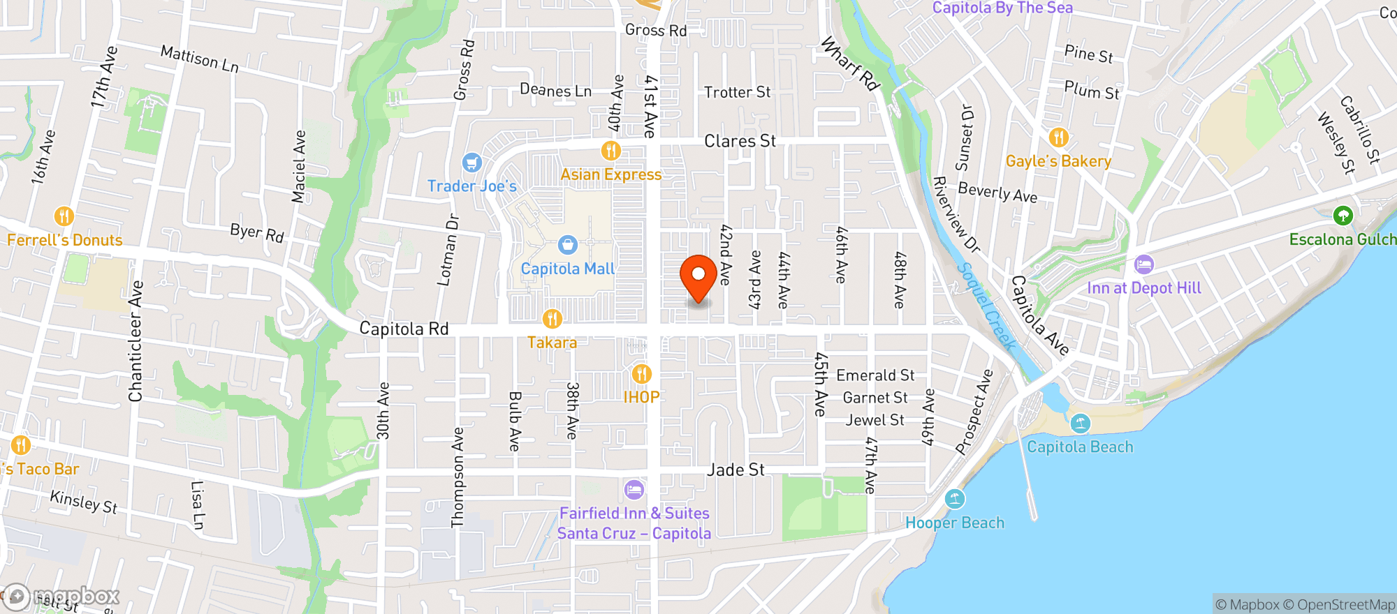 Map showing Whole Foods Market (Capitola)