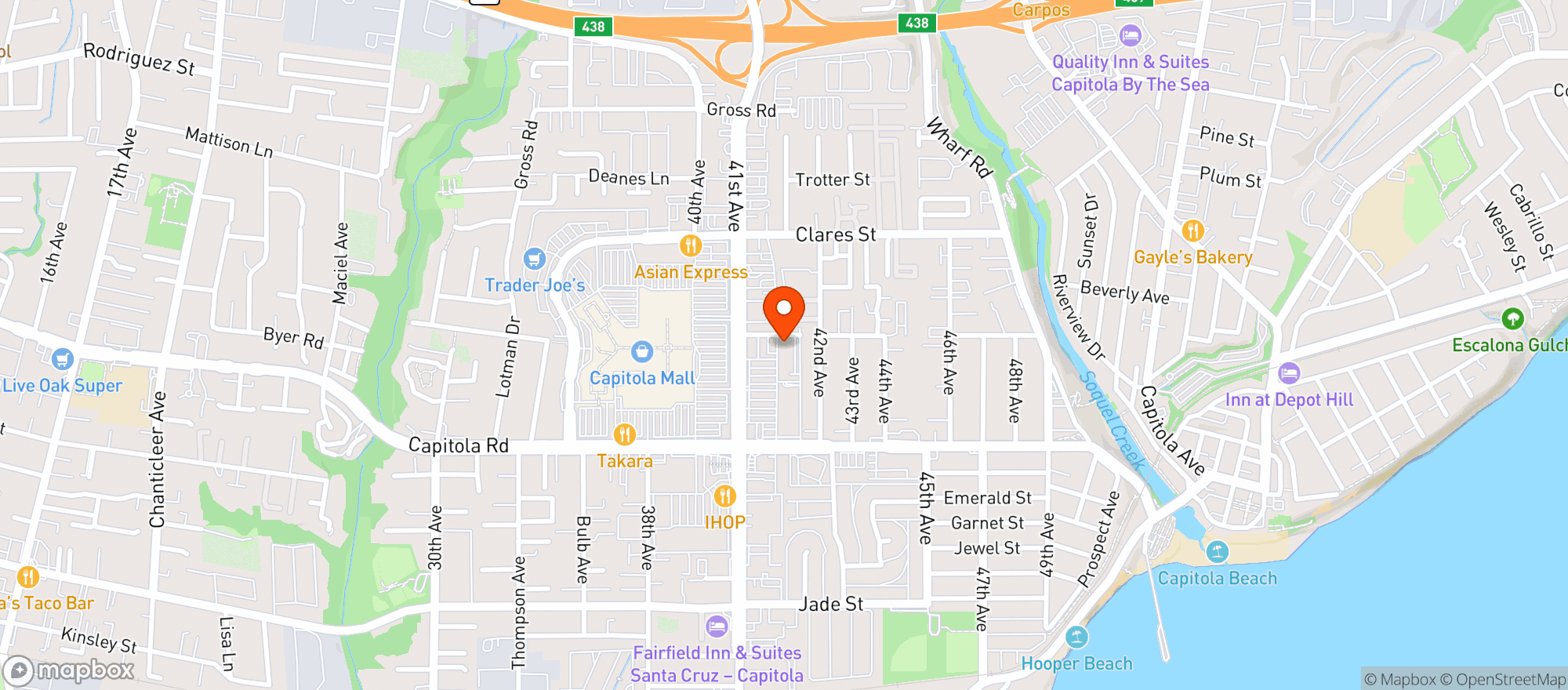 Map showing BevMo