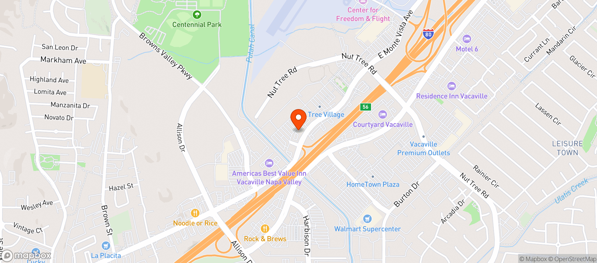 Map showing Vitamin Shoppe - Vacaville