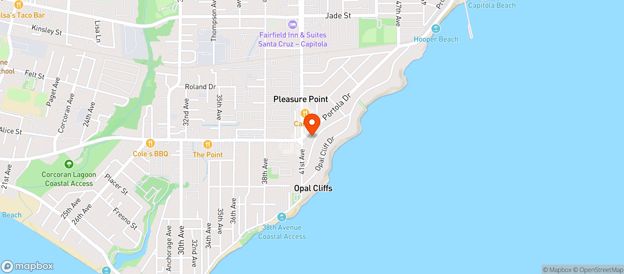 Map showing East Side Eatery