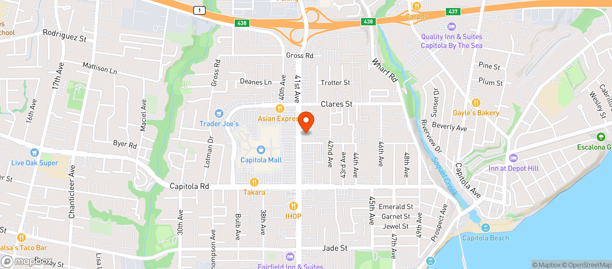 Map showing CAPITOLA CANNABIS CLUB BY OFL
