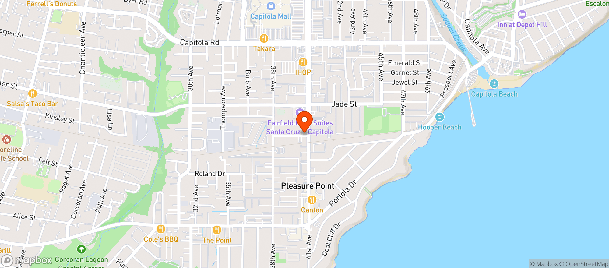 Map showing VERUTTI LIQUORS-CAPITOLA - Capitola