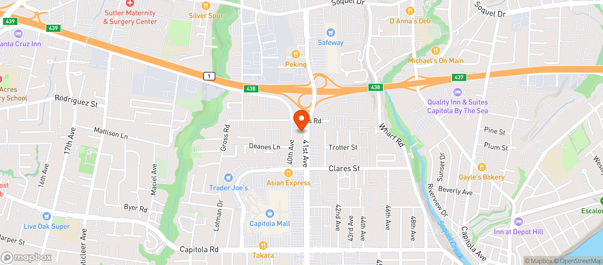 Map showing The Hook - Capitola