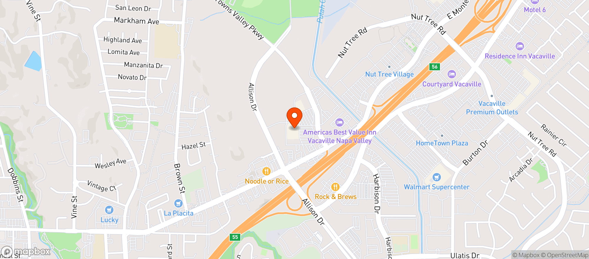 Map showing Nugget Markets