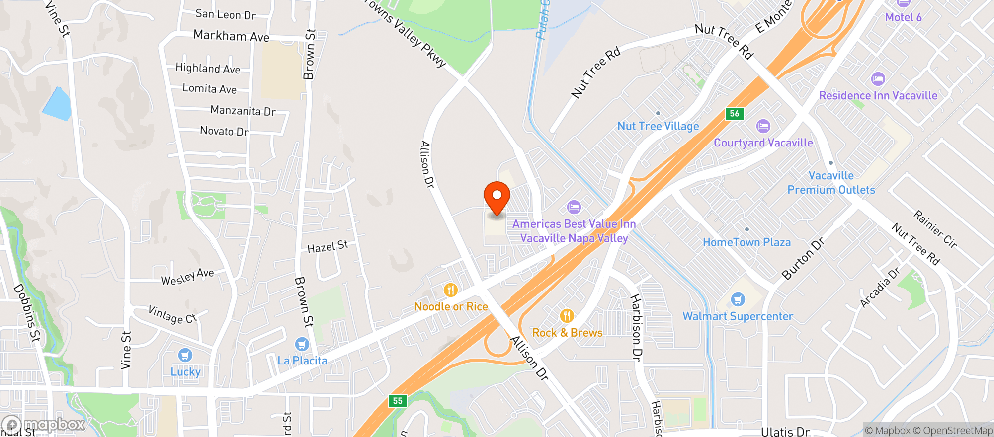 Map showing NUGGET MARKET