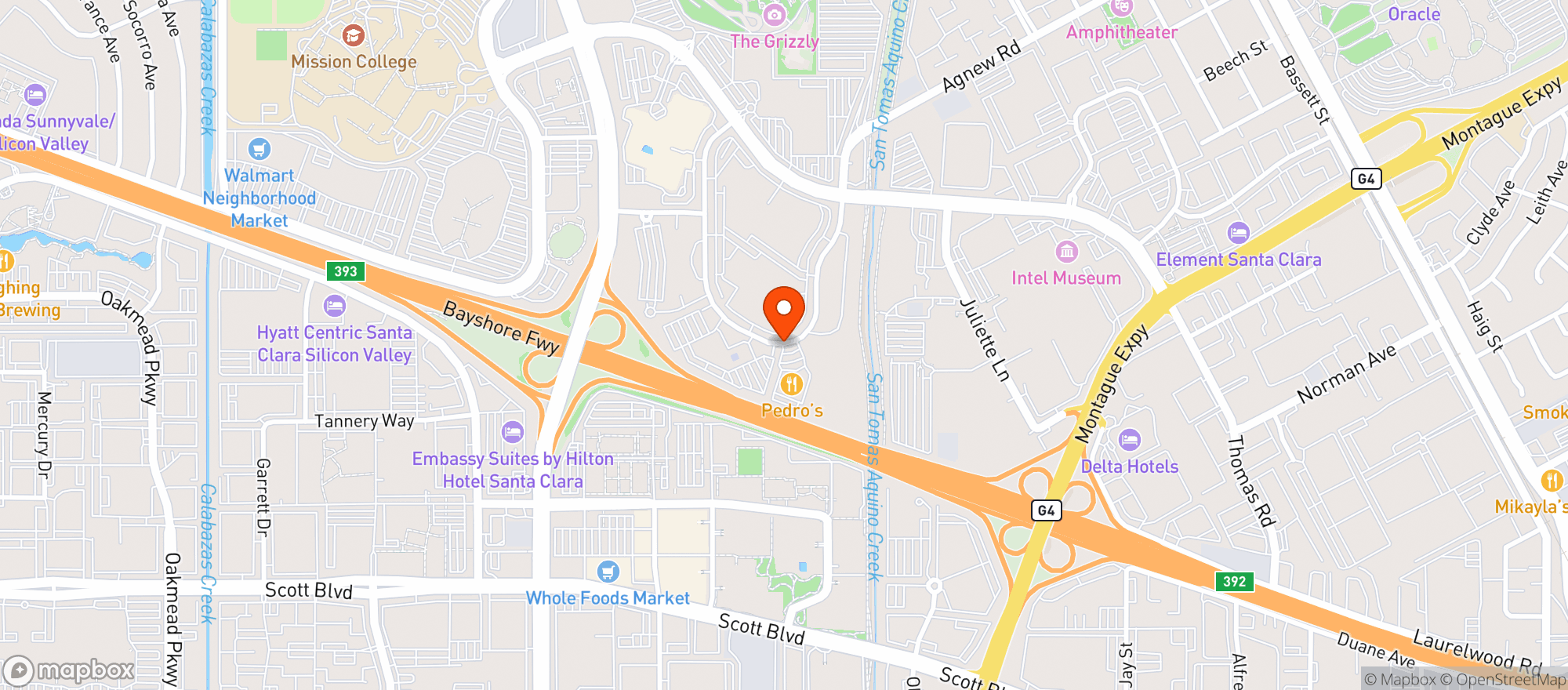 Map showing Pedros Restaurant & Cantina