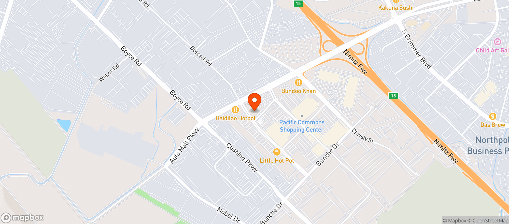 Map showing Total Wine - Fremont