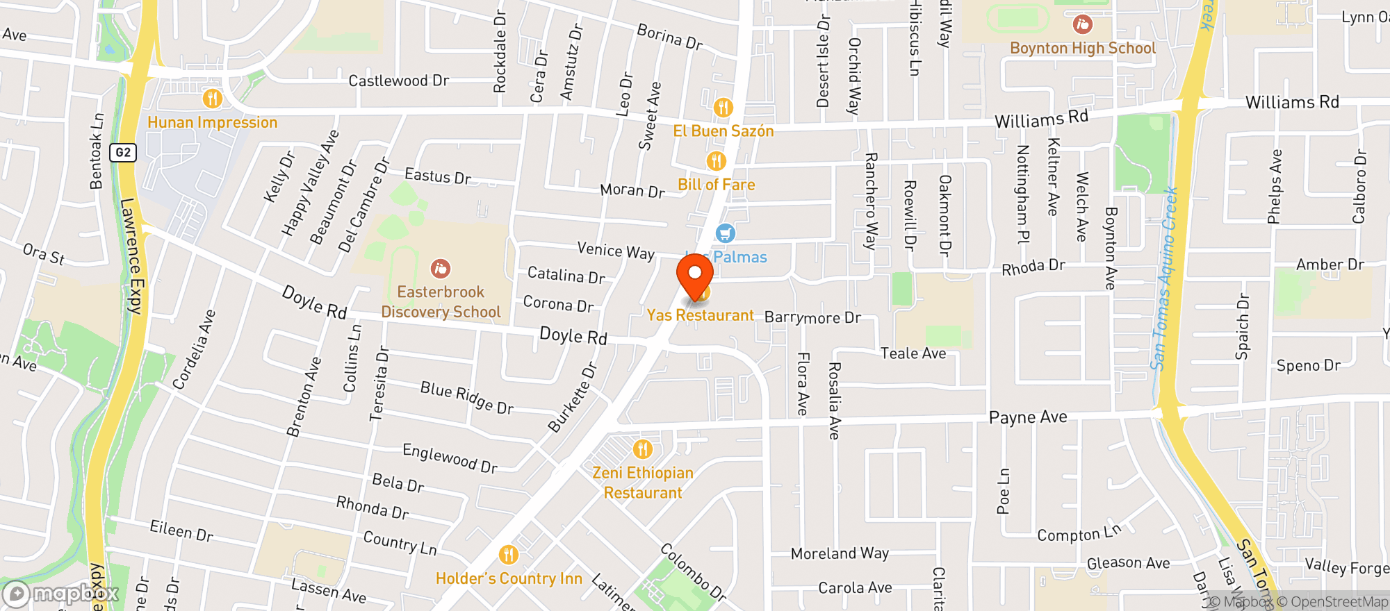 Map showing Haze - Saratoga Ave