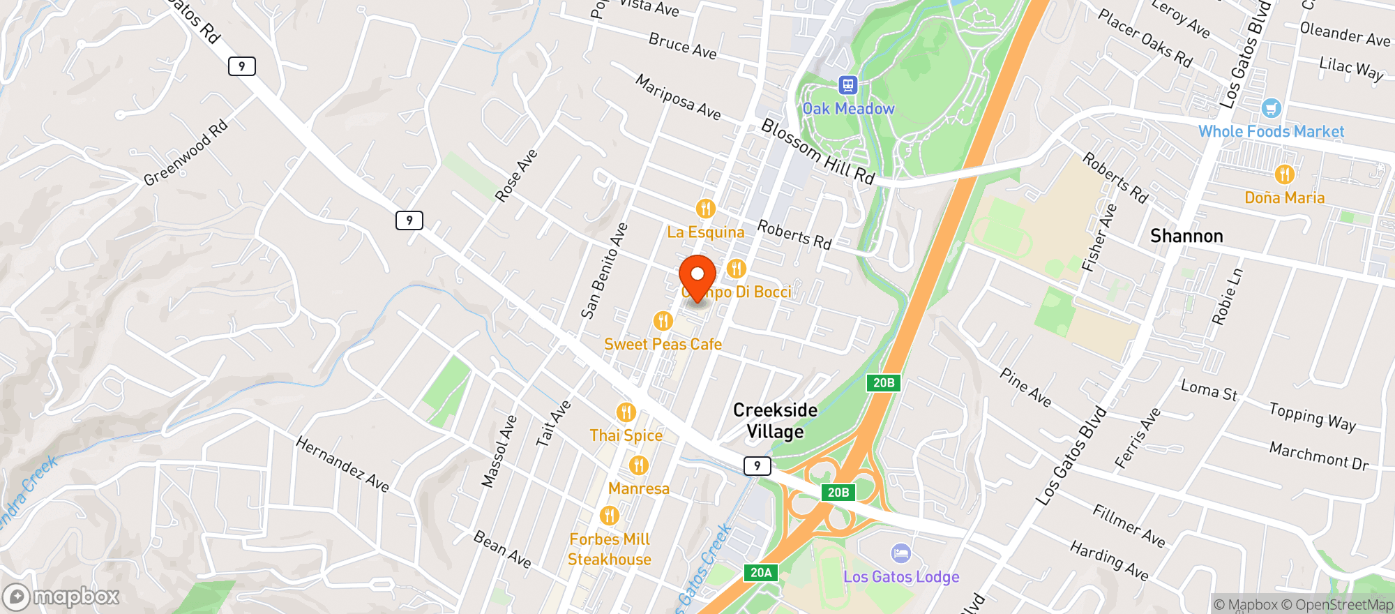 Map showing Safeway - Los Gatos
