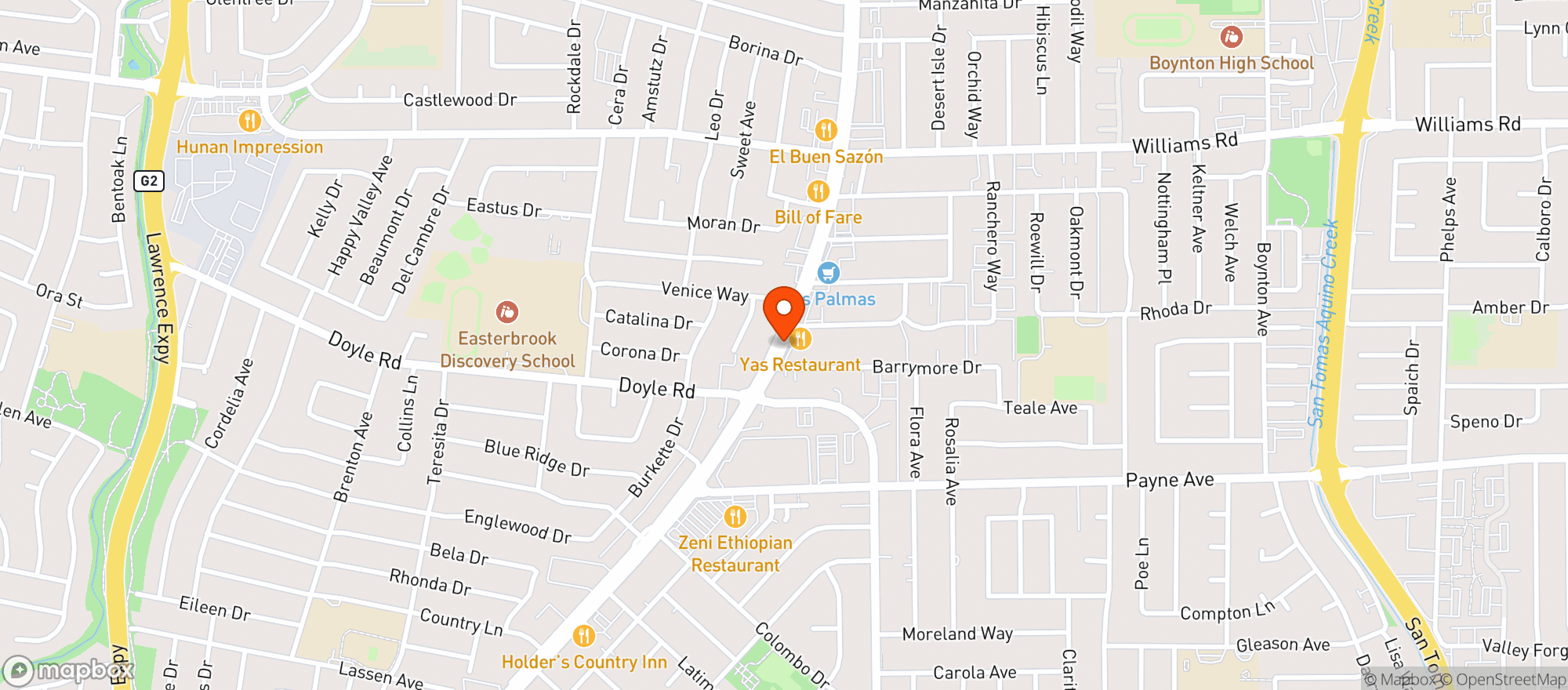 Map showing Maple Leaf Liquors
