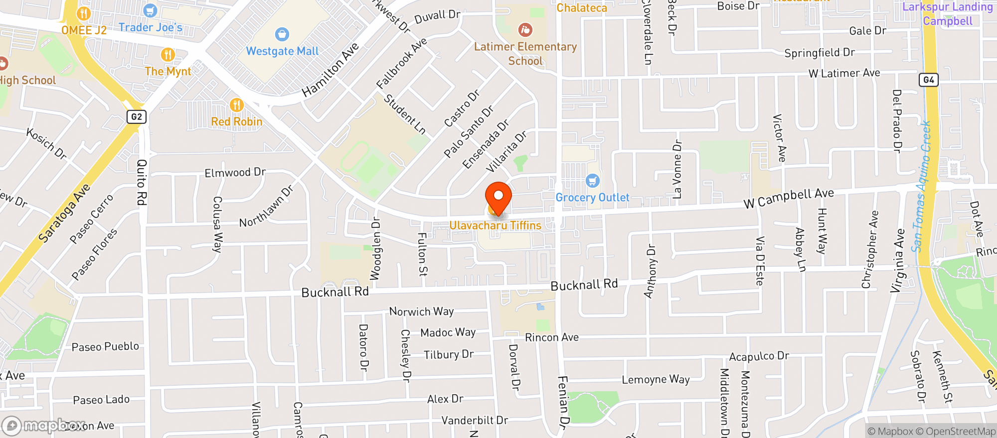 Map showing Nob Hill Foods