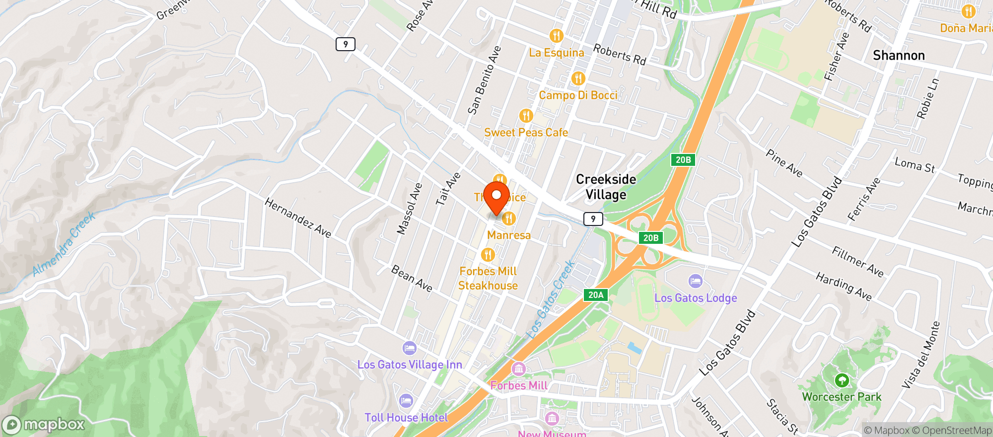 Map showing Pedro's Cocina & Cocktails - Los Gatos