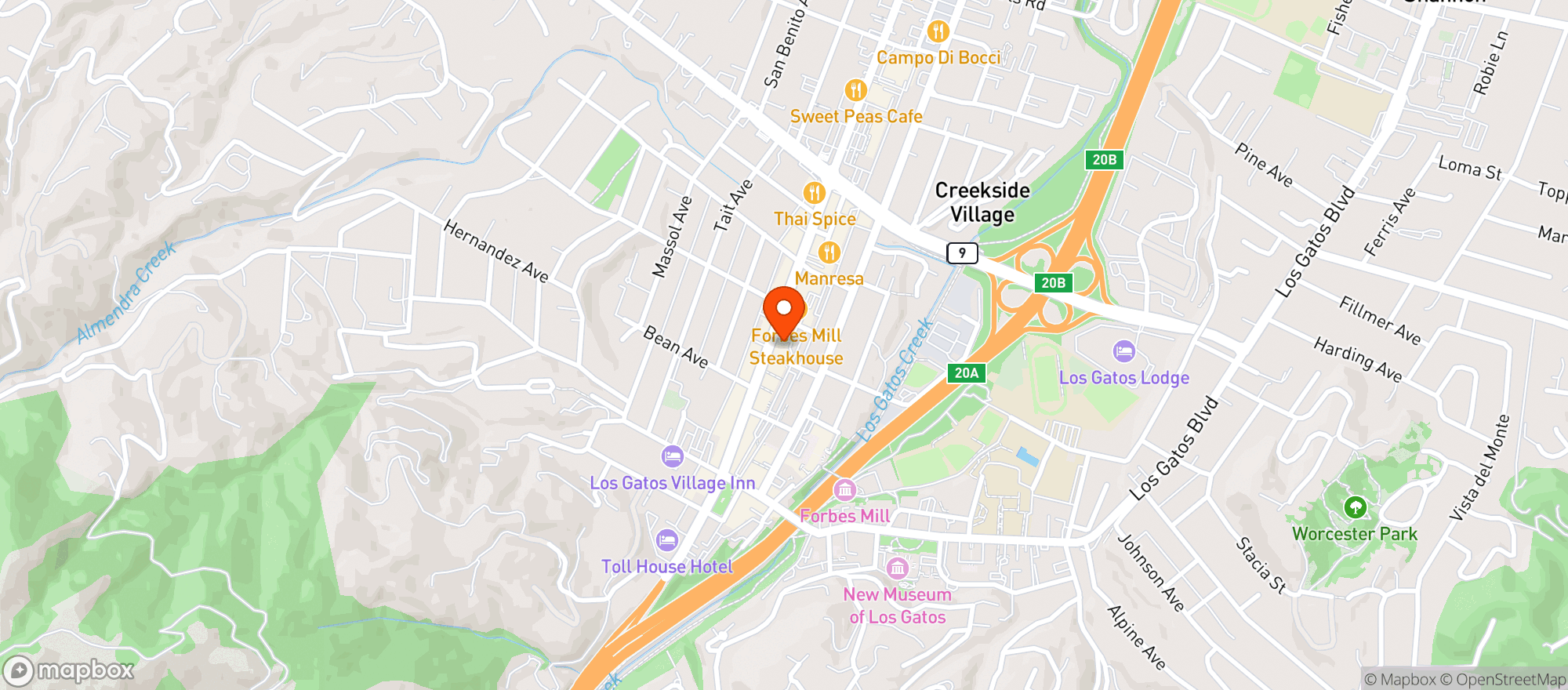 Map showing Loma Brewing Company