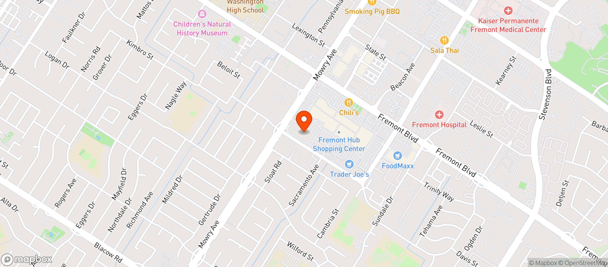 Map showing Safeway