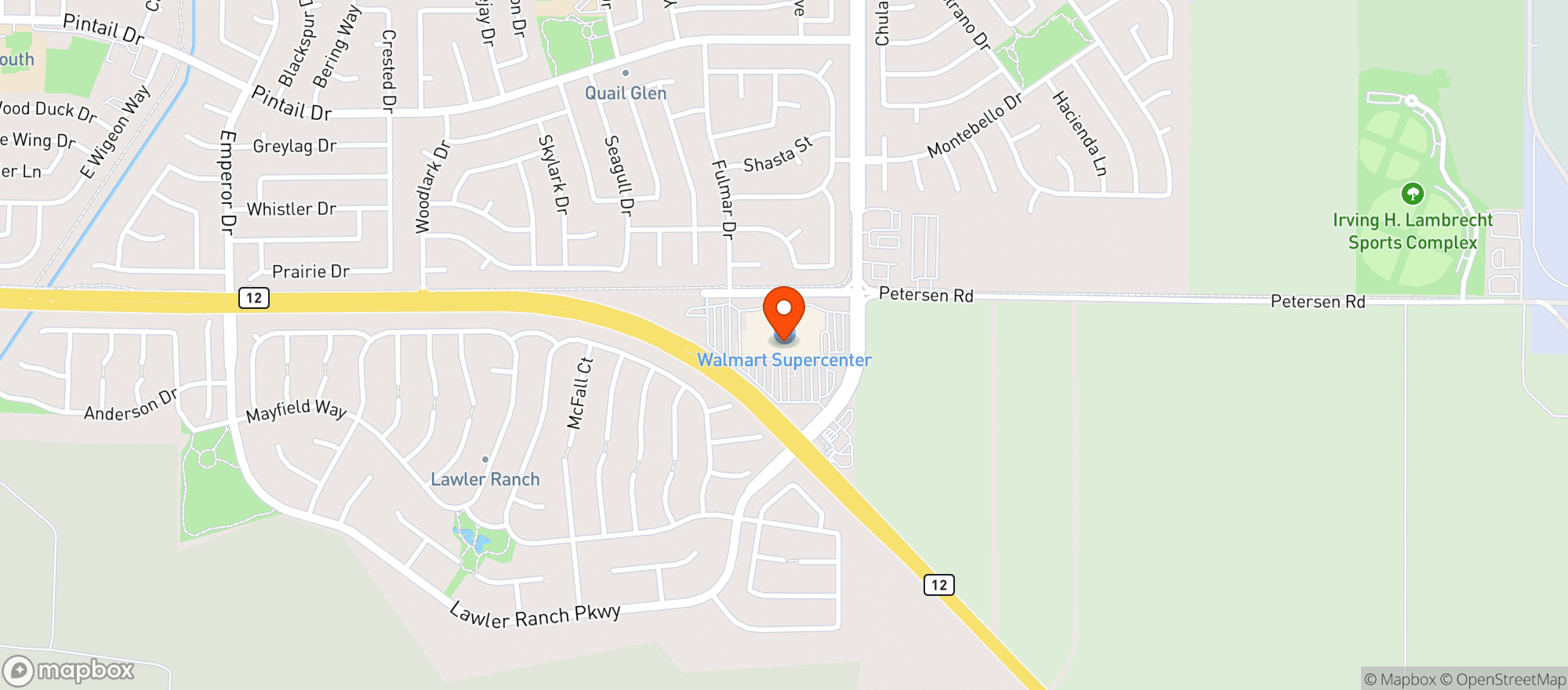 Map showing Walmart Supercenter #3708