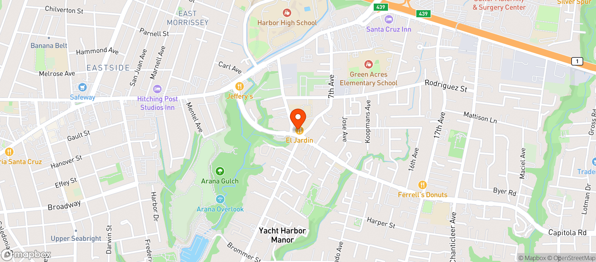 Map showing Harbor Liquors