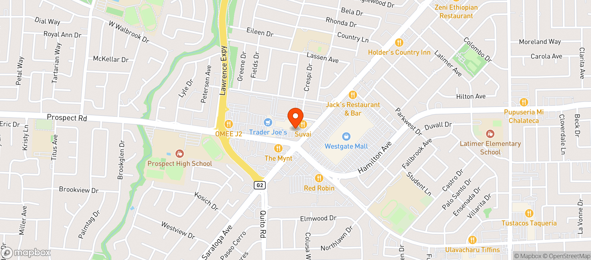 Map showing Westgate-SJ
