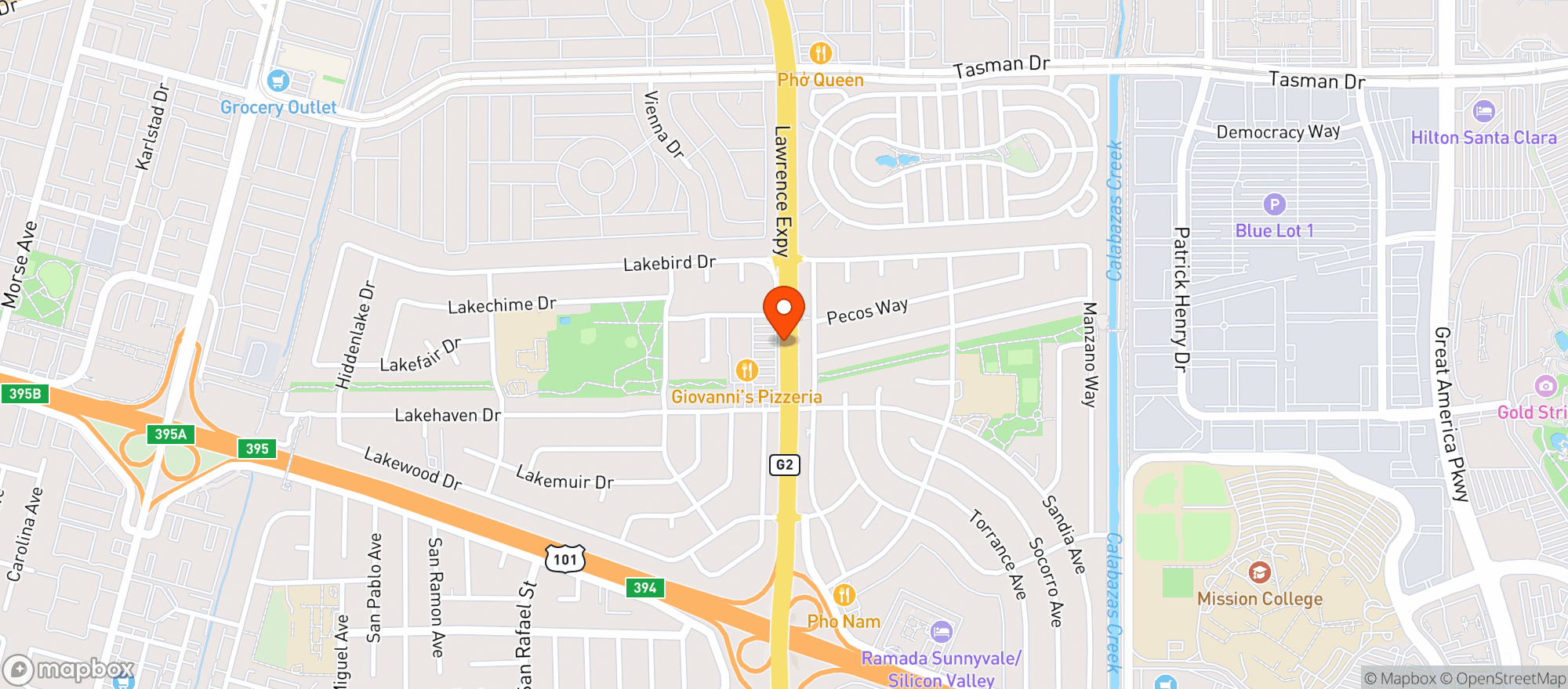 Map showing Lake Vista Liquors