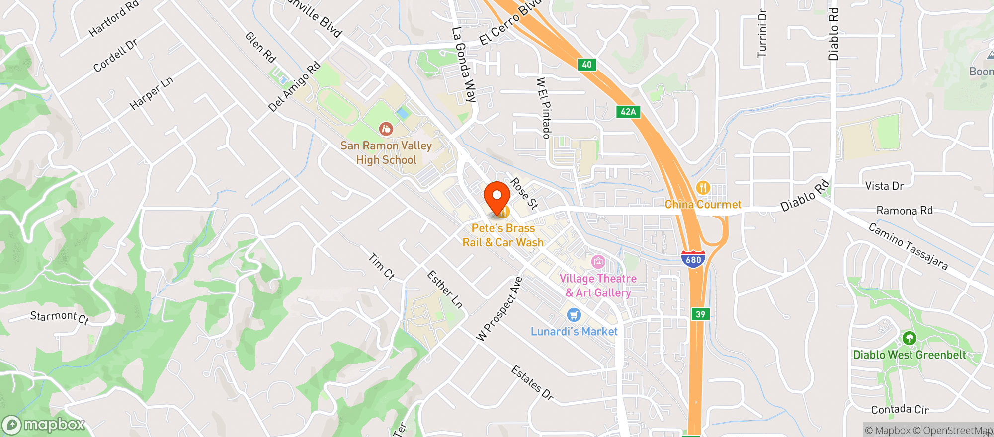 Map showing Oliver & Gold