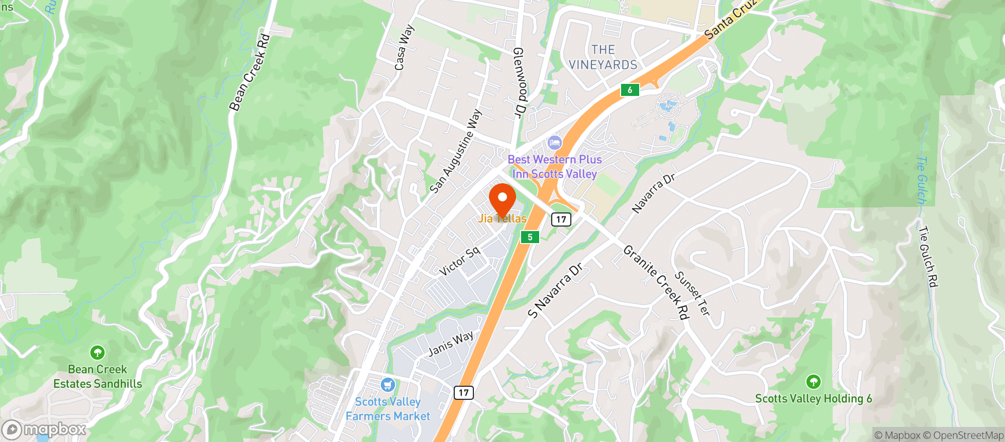 Map showing Scotts Valley Market