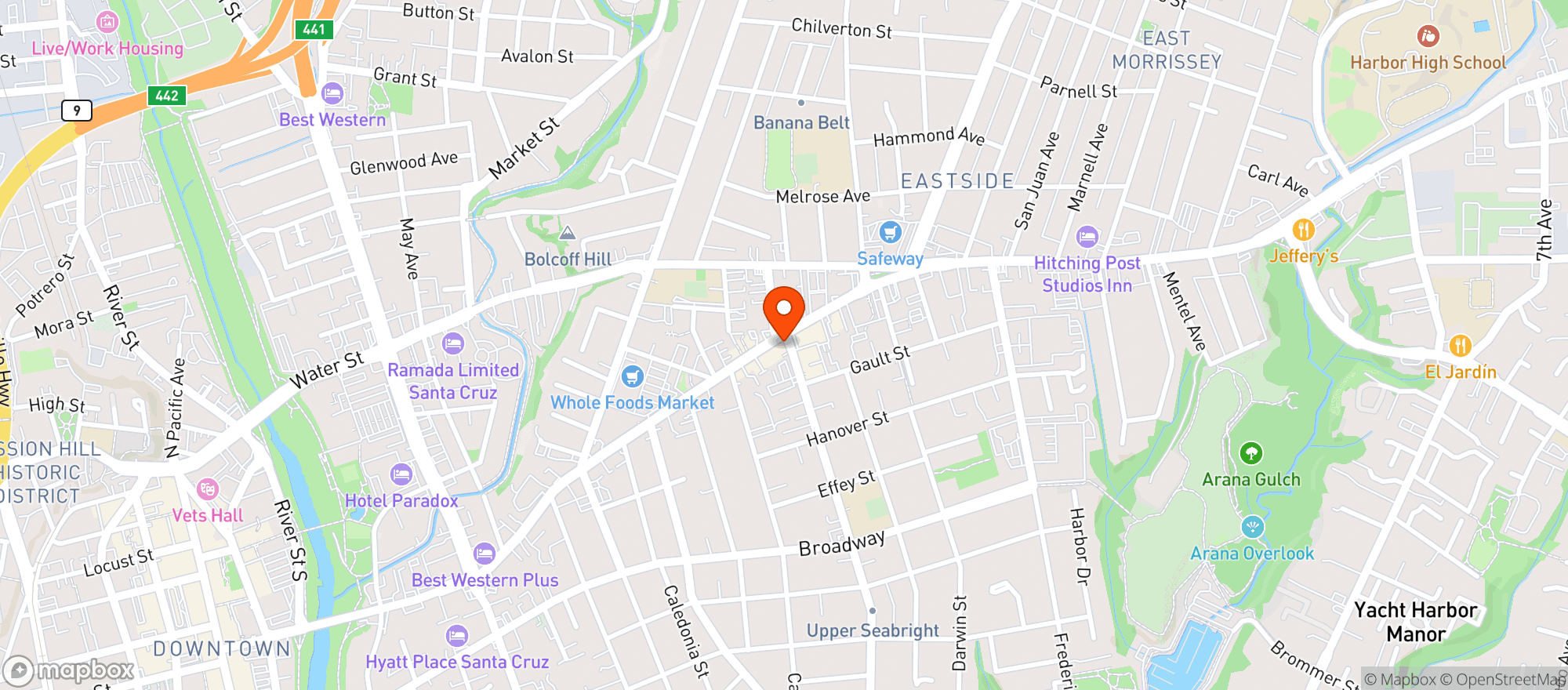Map showing Lillian's Italian Kitchen
