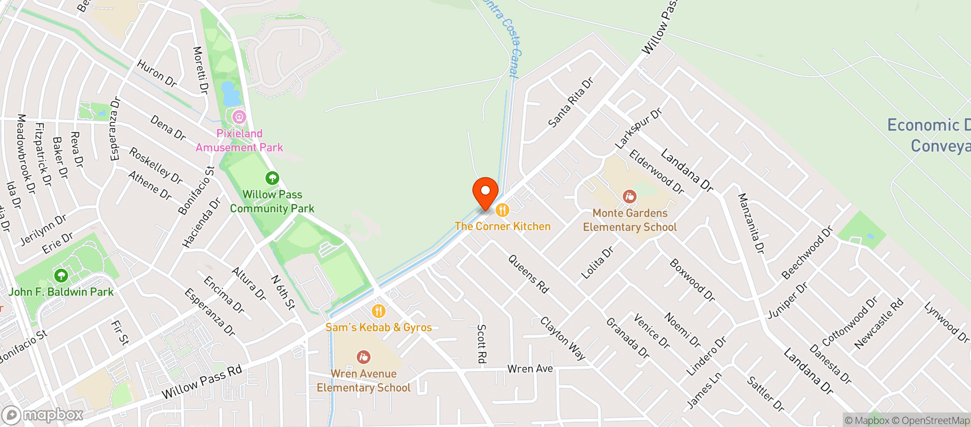 Map showing Bonfare Market