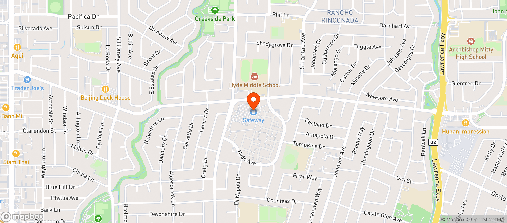 Map showing Safeway #767